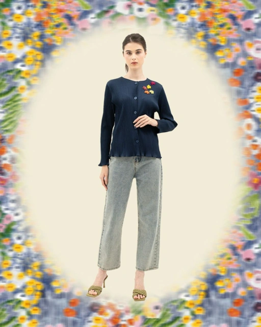 Image of Bloom and Beads Navy Cardigan