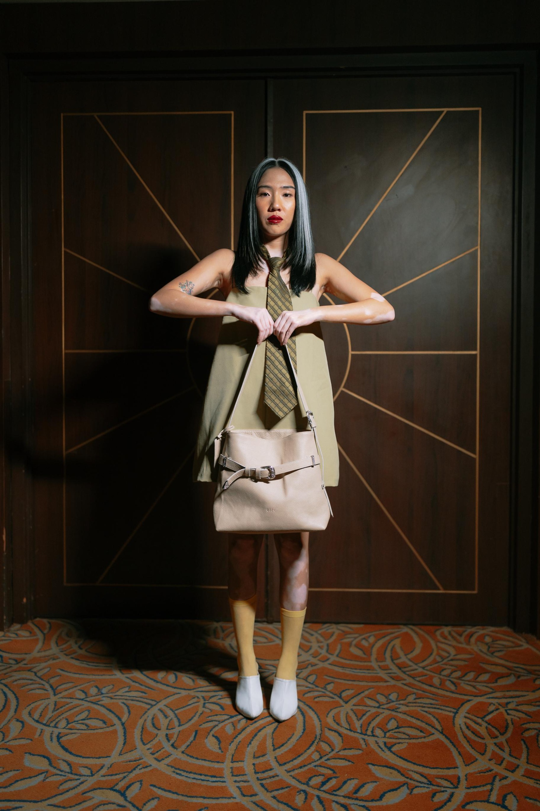 Evelyn leather bag (beige)