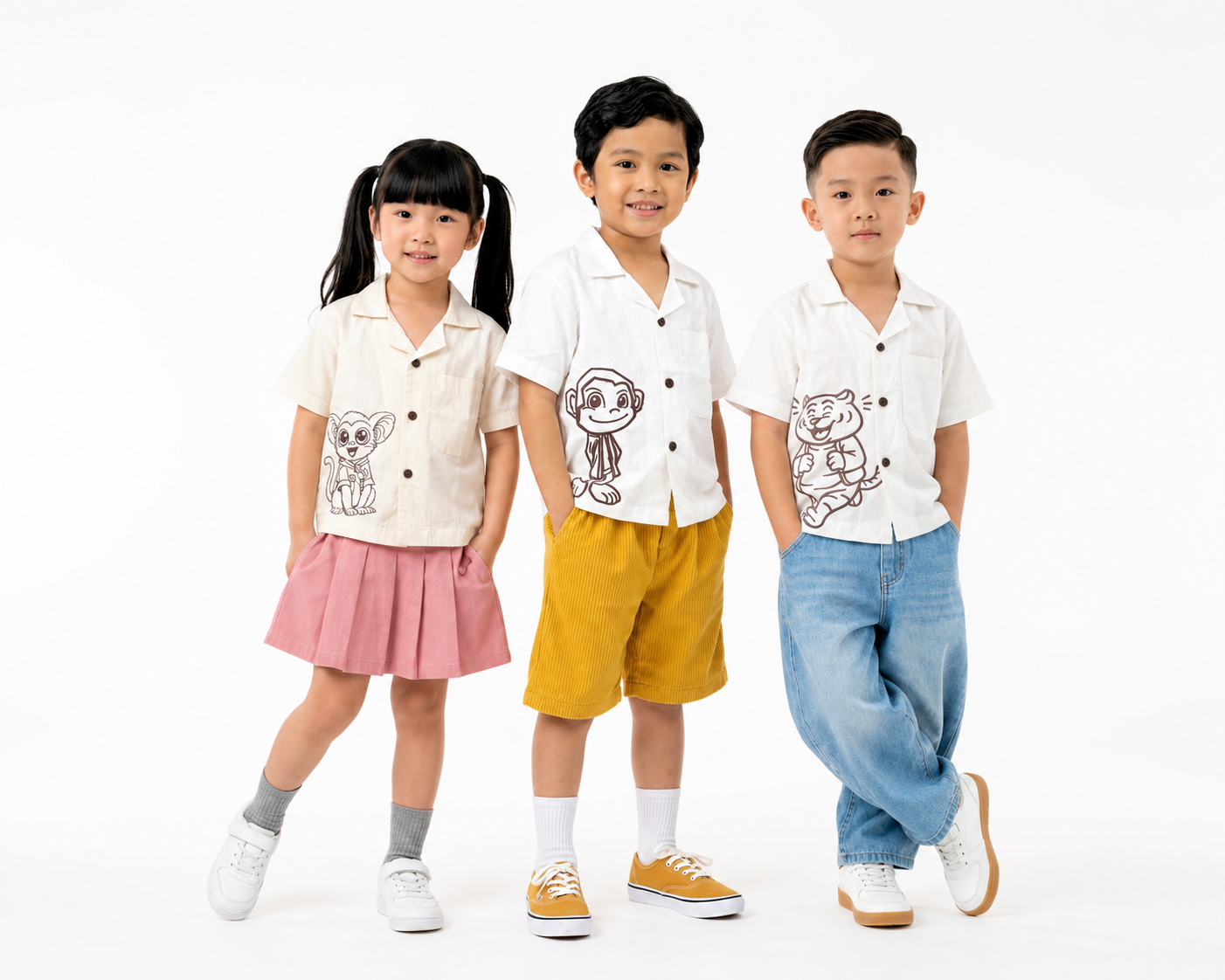 KEYTABEE | Kemeja Safari KIDS Broken white