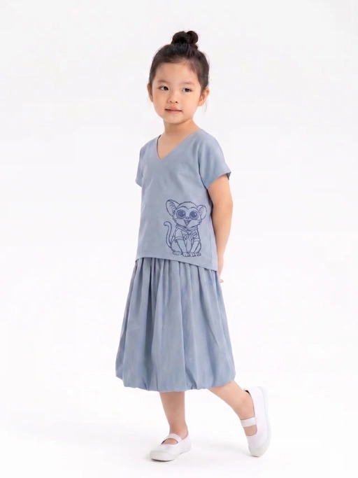 Image of KEYTABEE | BAJU ANAK V-NECK LINEN KEYTABEE – KARAKTER BORDIR PREMIUM
