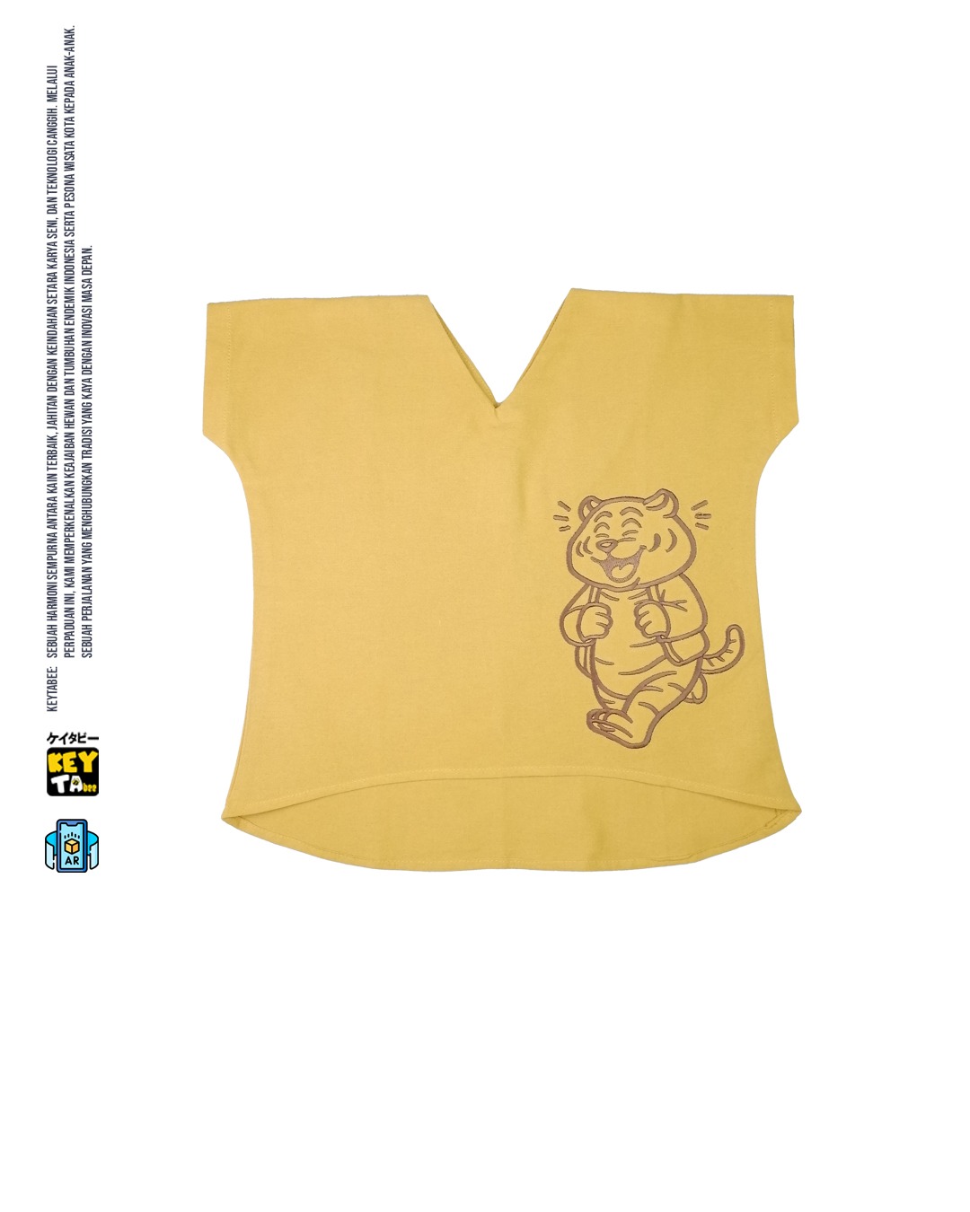 KEYTABEE | BAJU ANAK V-NECK LINEN KEYTABEE – KARAKTER BORDIR PREMIUM