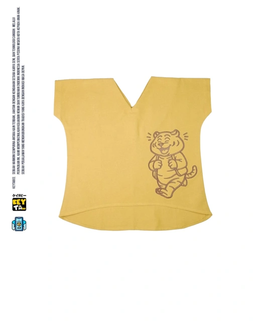 Image of KEYTABEE | BAJU ANAK V-NECK LINEN KEYTABEE – KARAKTER BORDIR PREMIUM