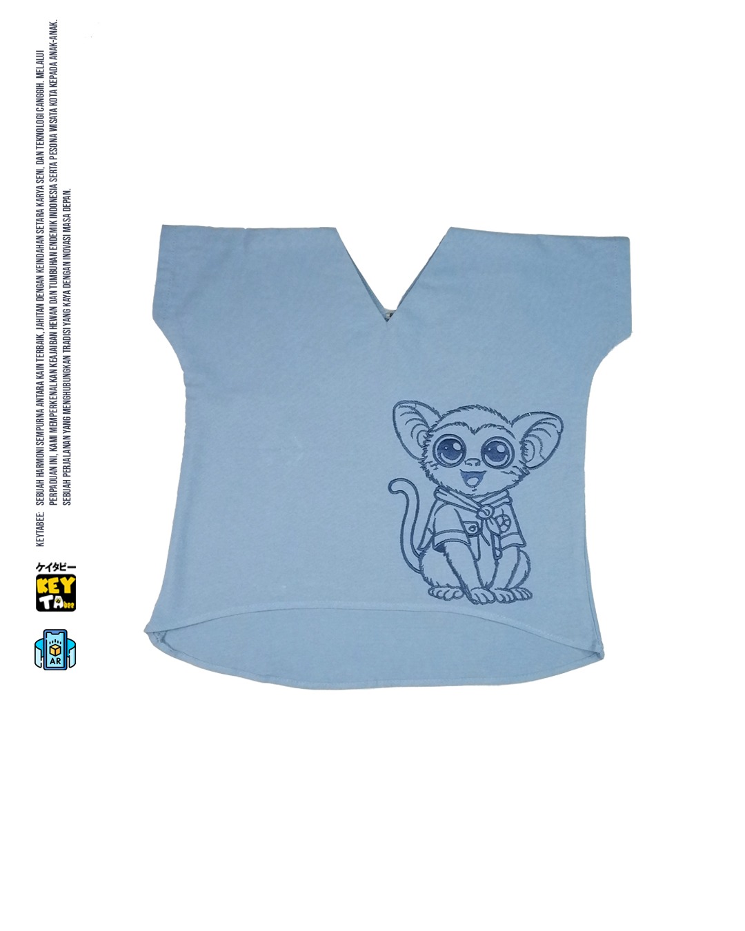 KEYTABEE | BAJU ANAK V-NECK LINEN KEYTABEE – KARAKTER BORDIR PREMIUM