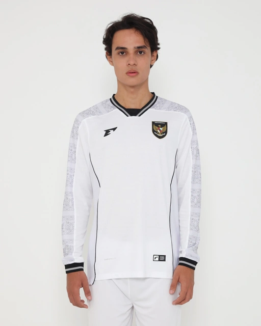 Image of Erspo Timnas 2025 Jersey Replica Away LS Men White Grey Black
