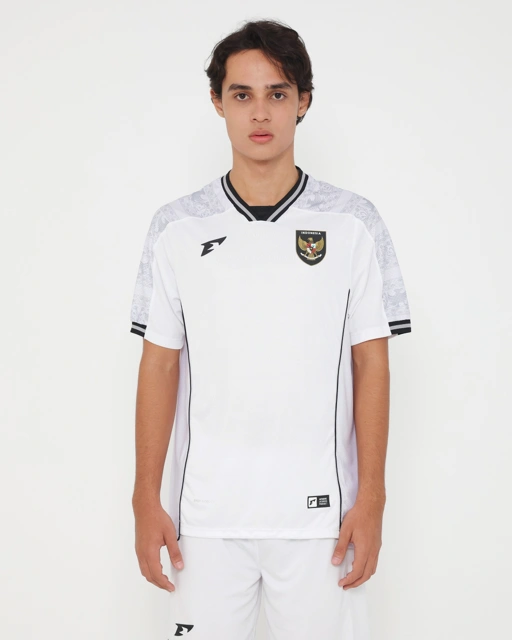 Image of Erspo Timnas 2025 Jersey Replica Away SS Men White Grey Black