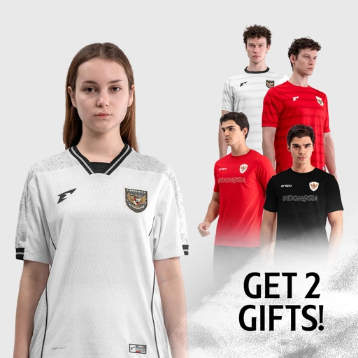 Image of Erspo Timnas 2025 Jersey Player Issue Away SS Women White Grey Black