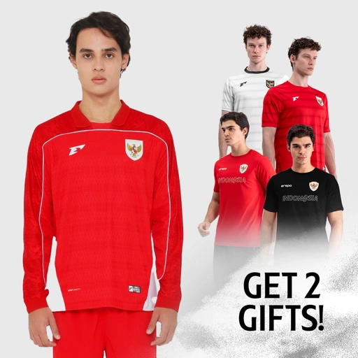 Image of Erspo Timnas 2025 Jersey Player Issue Home LS Men Red White