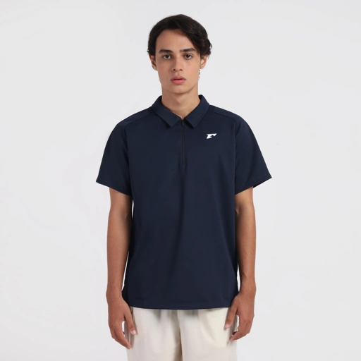 Image of Erspo 2025 Polo Shirt Zipper Cut Sewn Navy
