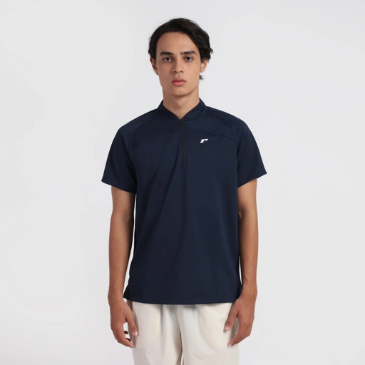 Image of Erspo 2025 Polo Shirt Zipper V-Neck Navy