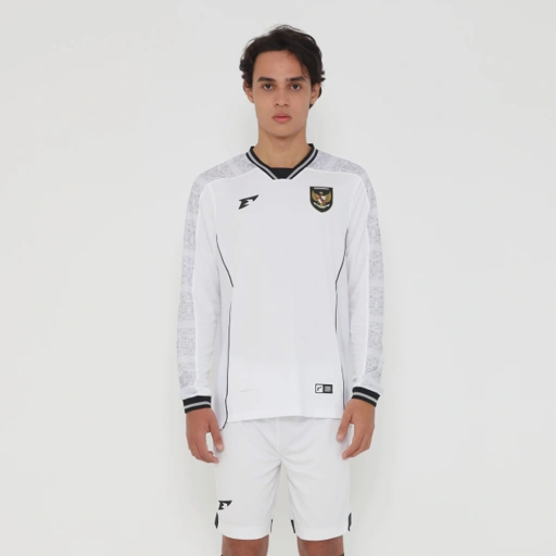 Image of Erspo Timnas 2025 Jersey Replica Away LS Men White Grey Black