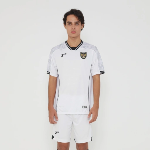 Image of Erspo Timnas 2025 Jersey Replica Away SS Men White Grey Black