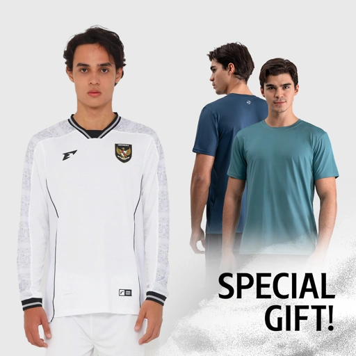 Image of Erspo Timnas 2025 Jersey Replica Away LS Men White Grey Black