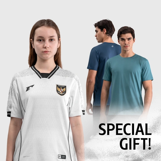 Image of Erspo Timnas 2025 Jersey Replica Away SS Women White Grey Black