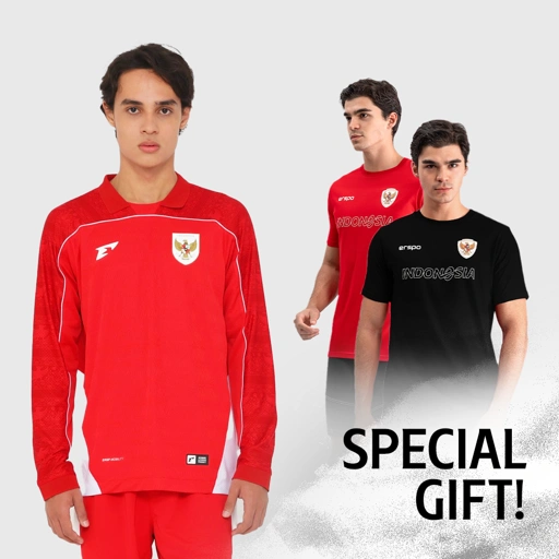 Image of Erspo Timnas 2025 Jersey Replica Home LS Men Red White