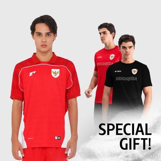 Image of Erspo Timnas 2025 Jersey Replica Home SS Men Red White