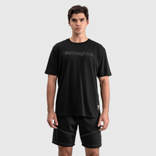 Image of Erspo Timnas T-Shirt Oversized Indonesia Black on Black