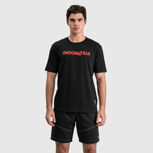 Image of Erspo Timnas T-Shirt Oversized Indonesia Red on Black