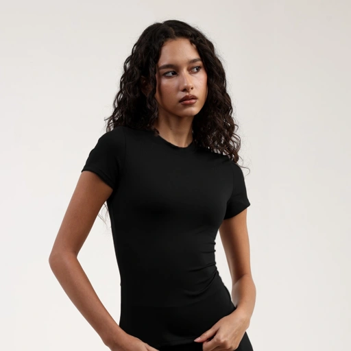 Image of Erspo Deana Nylon Short Sleeve Top