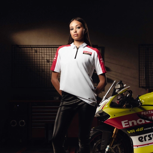 Image of Erspo VR46 2025 Polo Short Sleeve Nitro Ripstop White