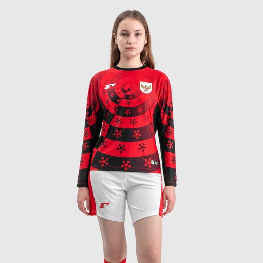 Image of Erspo Timnas 2025 Jersey Pre Match LS Women Red