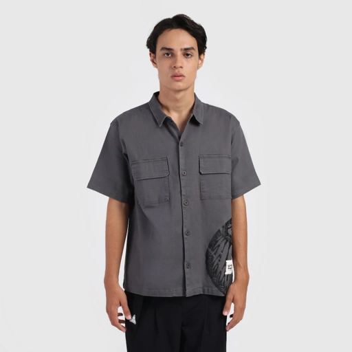 Image of Erspo X Darbotz 2025 Short Sleeve Shirt Neptune Dark Grey