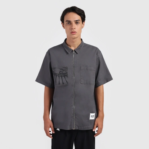 Image of Erspo X Darbotz 2025 Short Sleeve Shirt Cancer Dark Grey