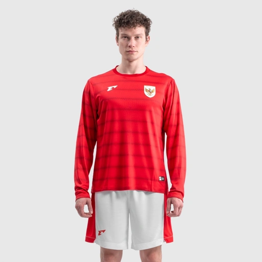 Image of Erspo Timnas 2025 Jersey Supporter Home LS Men Red White 2025