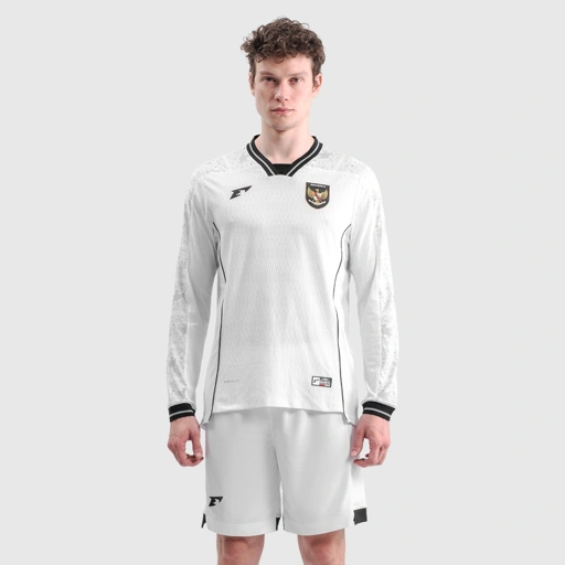 Image of [PRE-ORDER] Erspo Timnas 2025 Jersey Player Issue Away LS Men White Grey Black