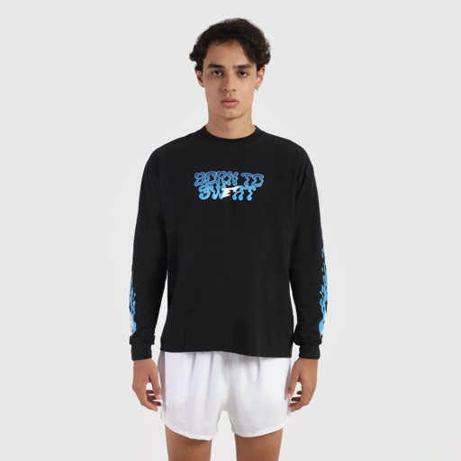 Image of Erspo X Pocari 2025 T-Shirt Long Sleeve Born To Sweat Black