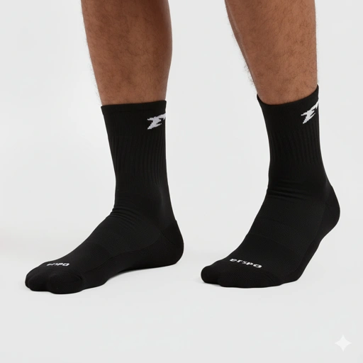 Image of Erspo X Pocari 2025 Medium Sock Lucent Black White