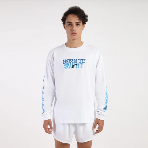 Image of Erspo X Pocari 2025 T-Shirt Long Sleeve Born To Sweat White