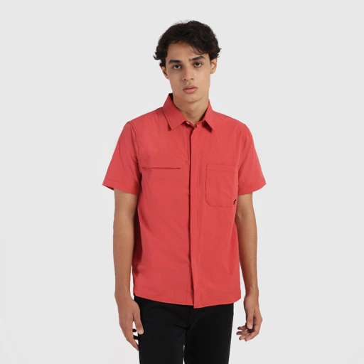 Image of Erspo 2025 Short Sleeve Shirt Single Side Flap Garnet Rose