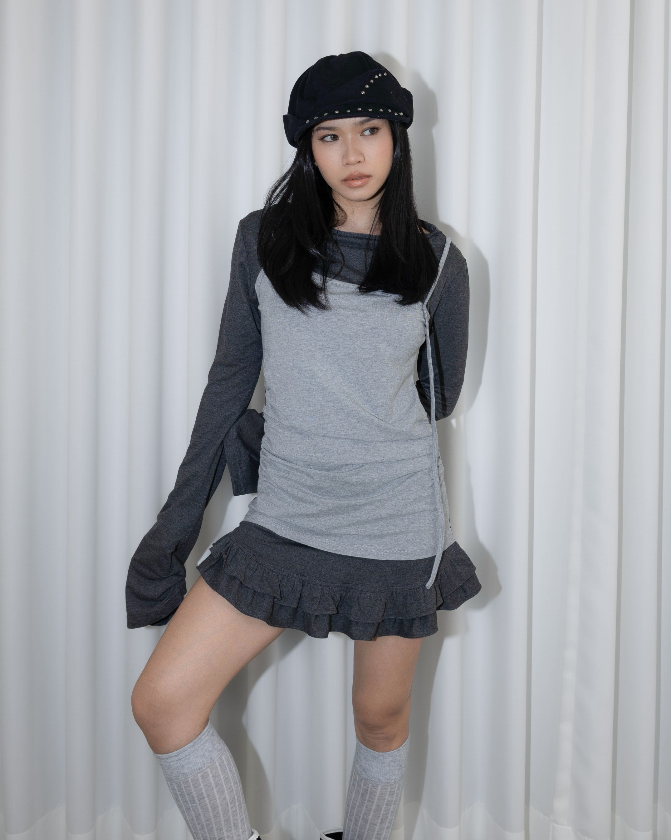 Ruffle Hem Layer Top