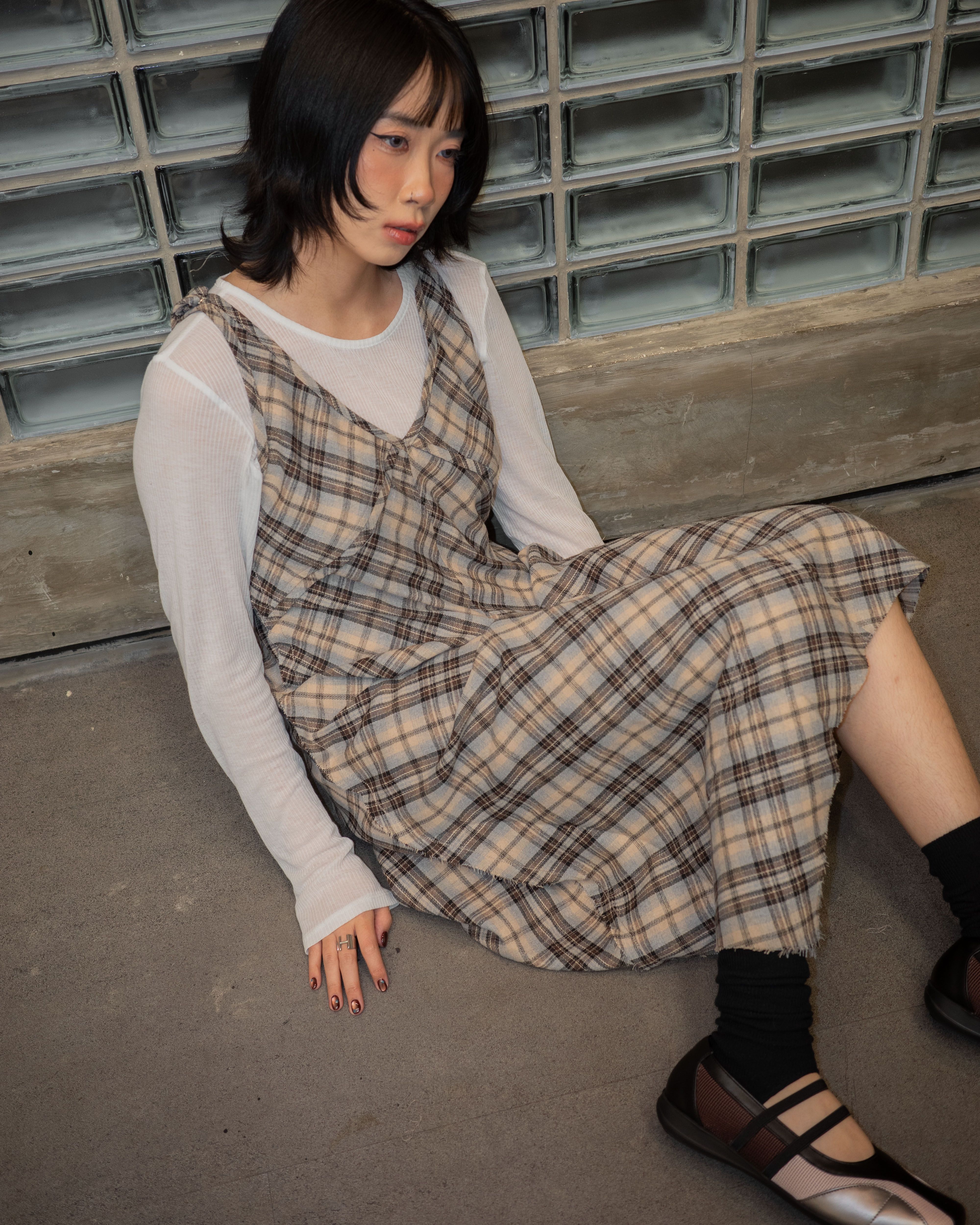 Checkered Asymmetric Dress