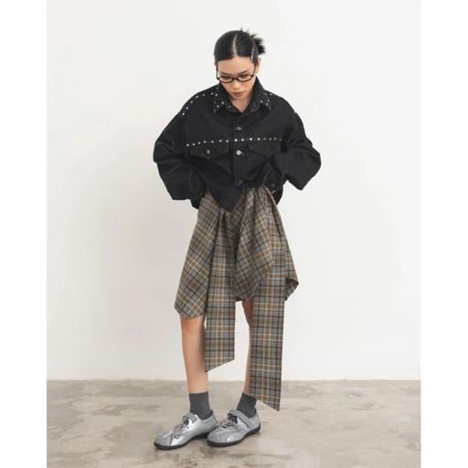 Image of CATHA - Tartan Wrapped Skirt