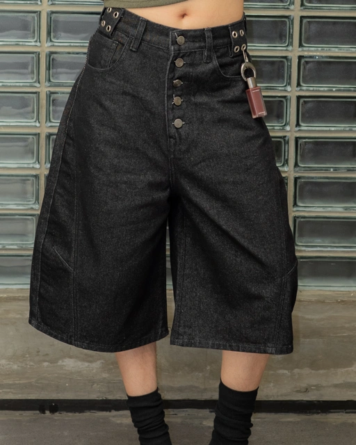 Image of CATHA - Line Up Eyelet Baggy Jorts