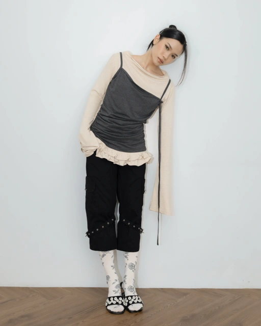 Ruffle Hem Layer Top
