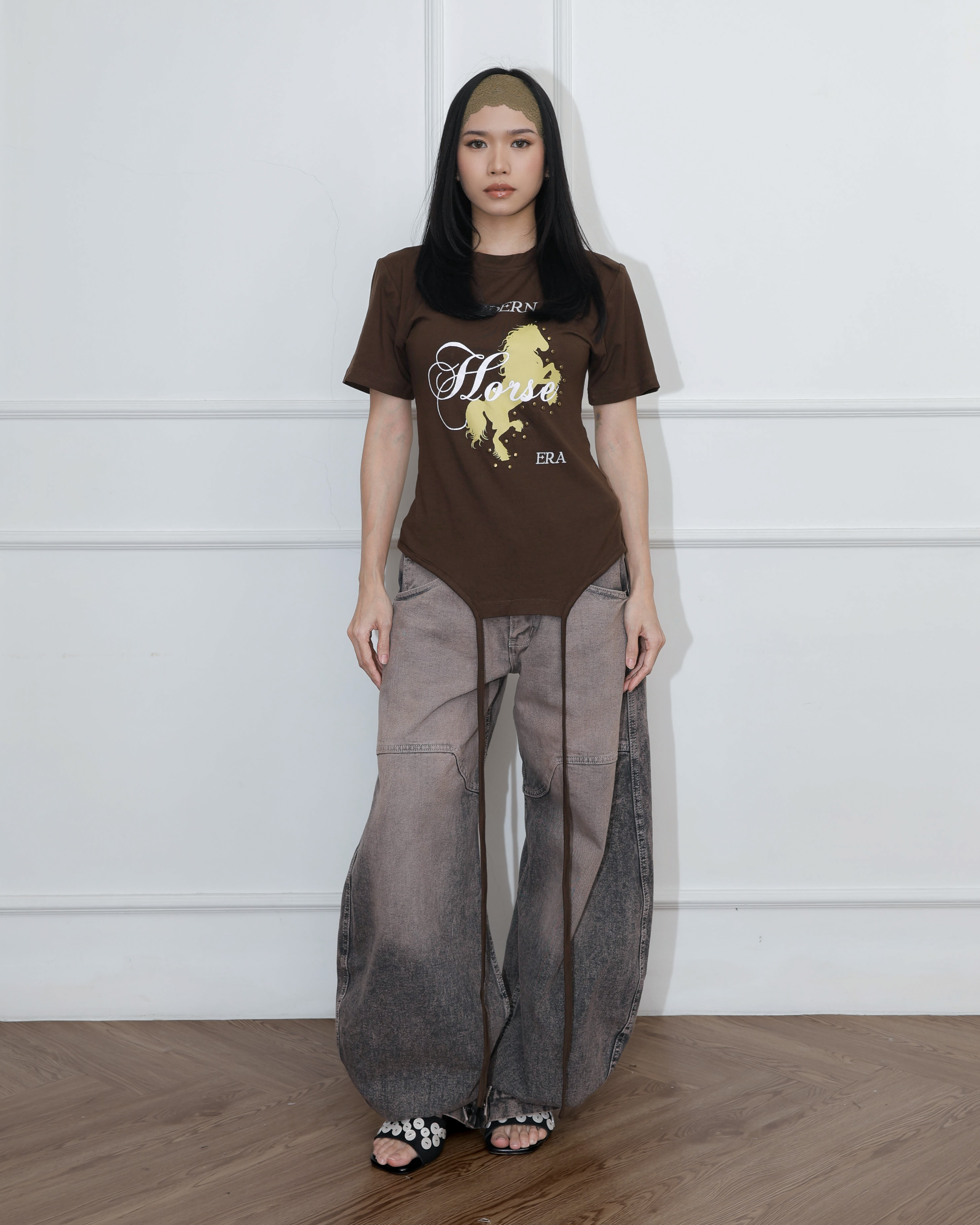 CATHA - Semi Carpenter Washed Adjustable Leg Baloon Line Up Jeans