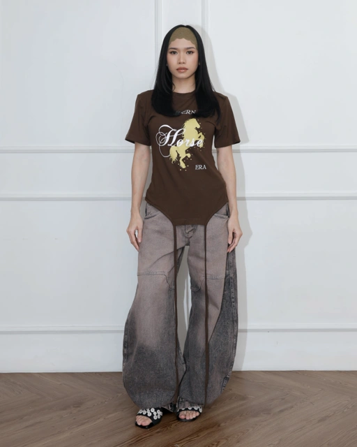 CATHA - Semi Carpenter Washed Adjustable Leg Baloon Line Up Jeans