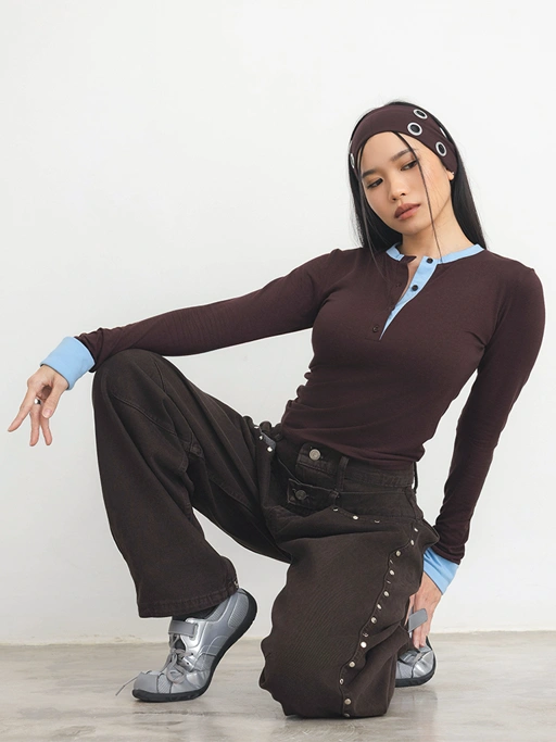 Image of CATHA - Two Tone Longsleeve Top