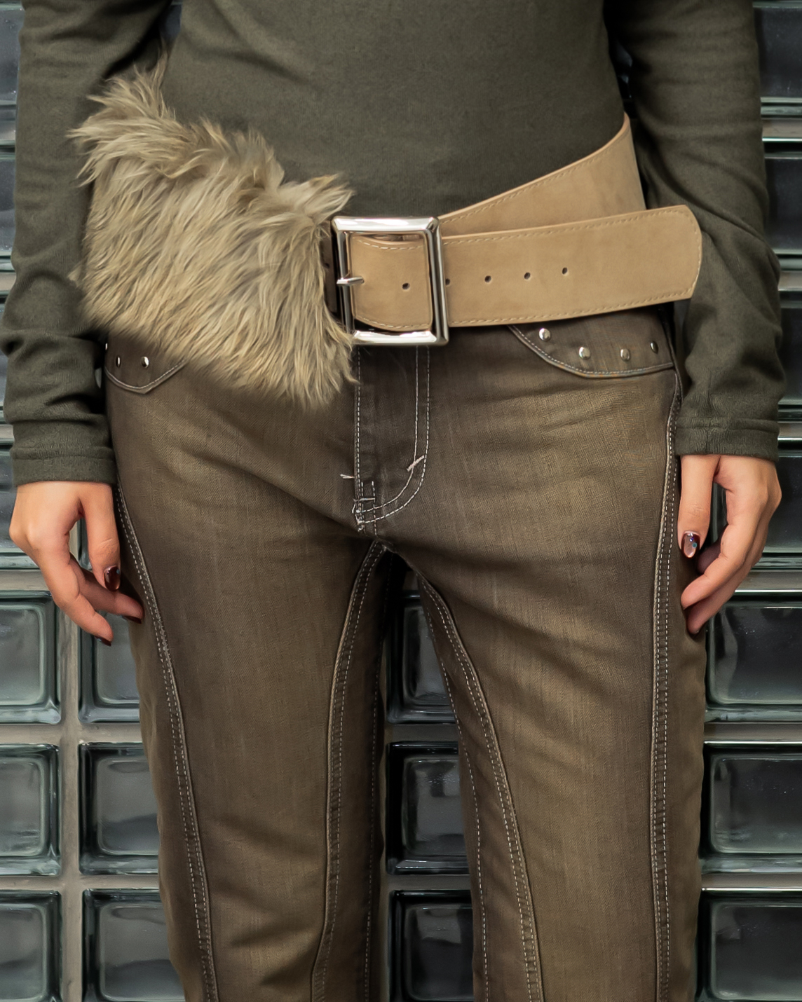 Detachable Fur Belt