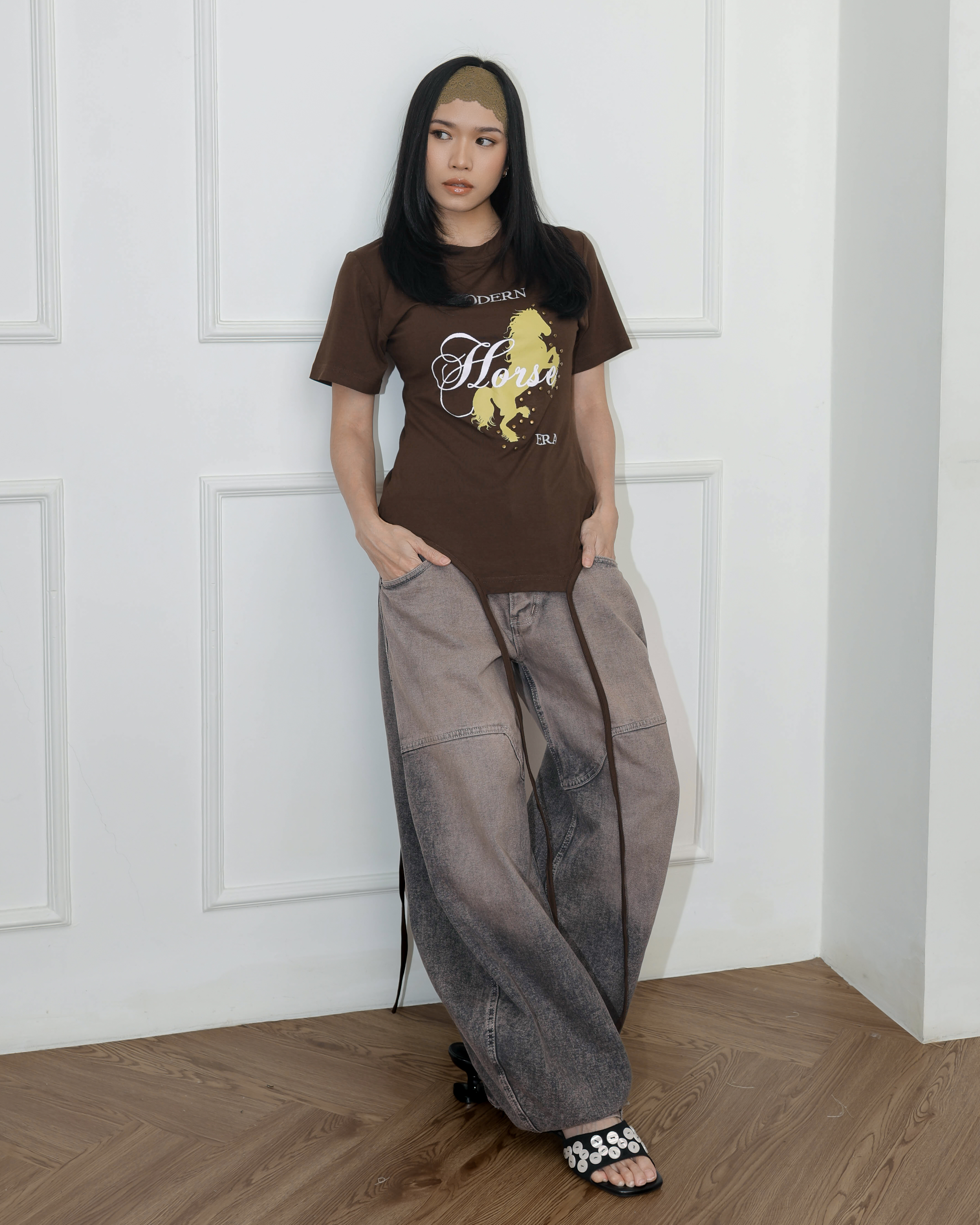 CATHA - Semi Carpenter Washed Adjustable Leg Baloon Line Up Jeans