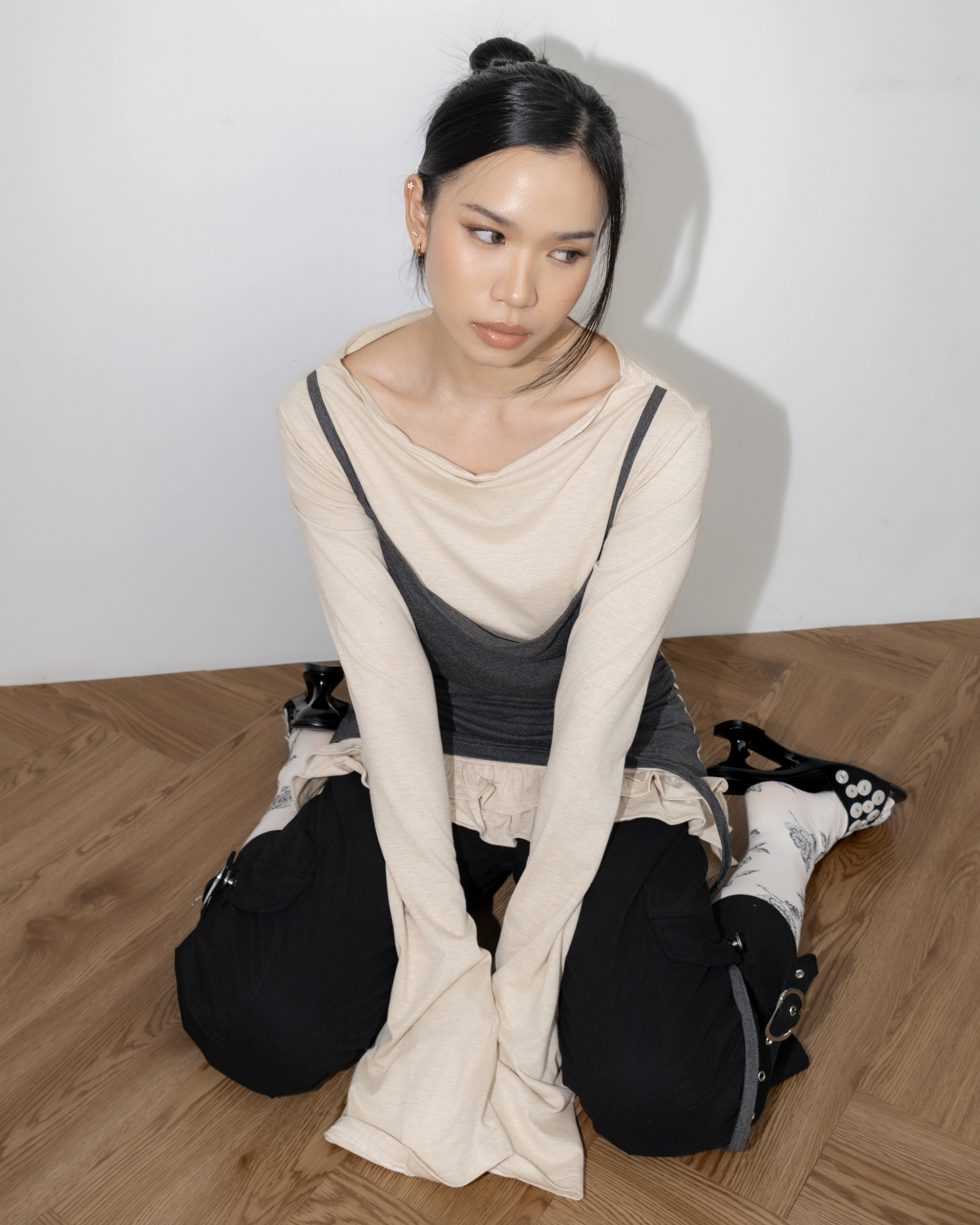 Ruffle Hem Layer Top
