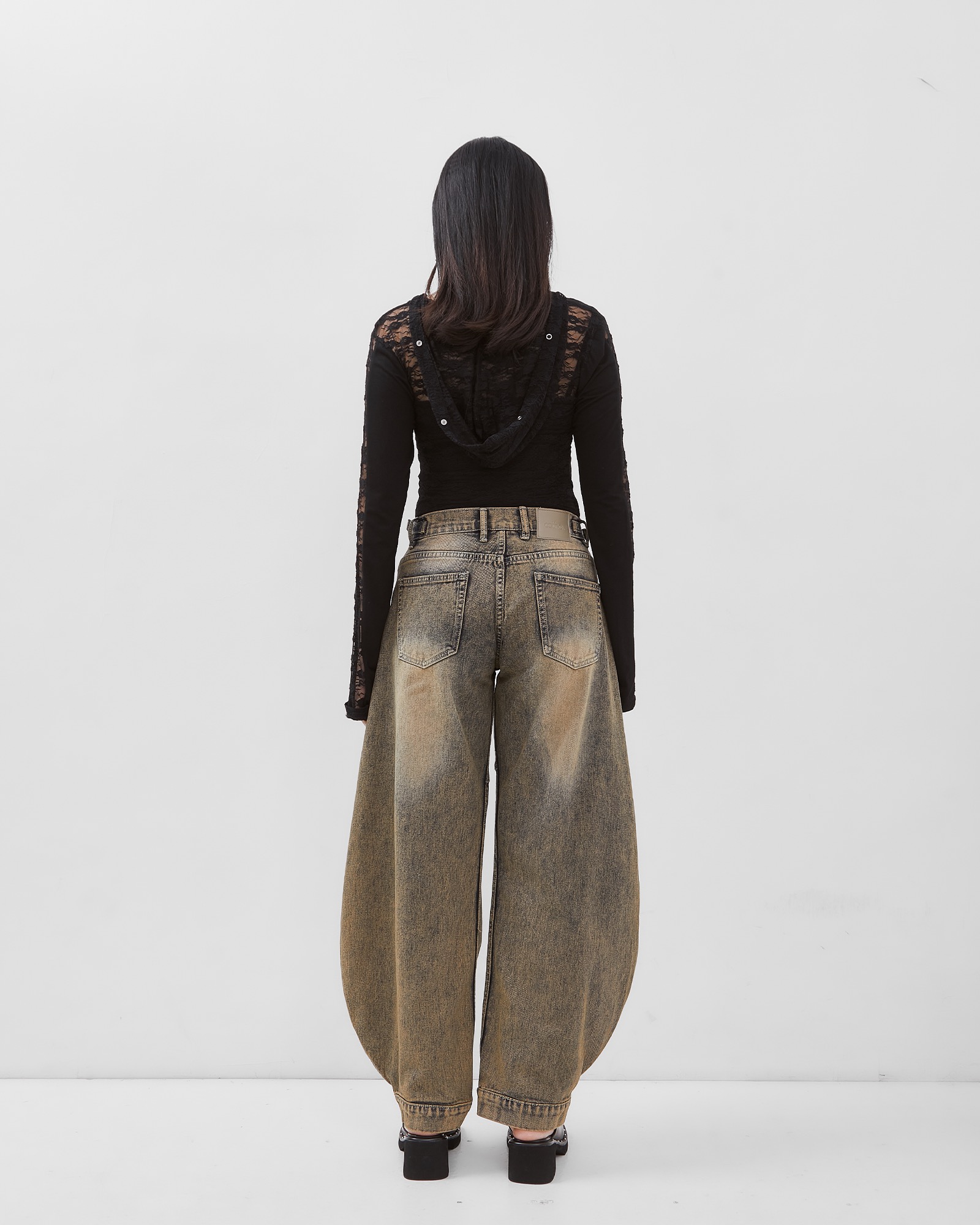 CATHA - Semi Carpenter Washed Adjustable Leg Baloon Line Up Jeans