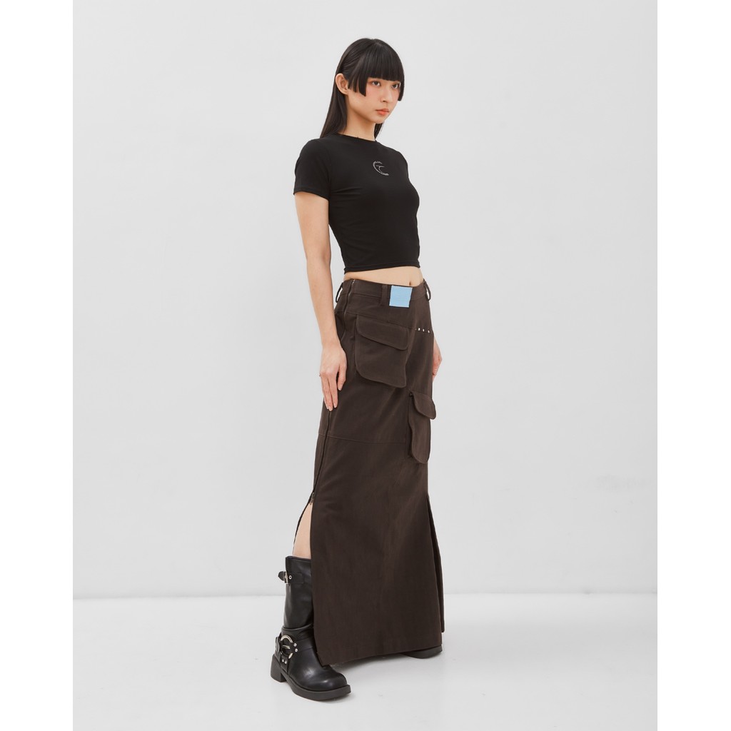 Mova Zip Cargo Long Skirt