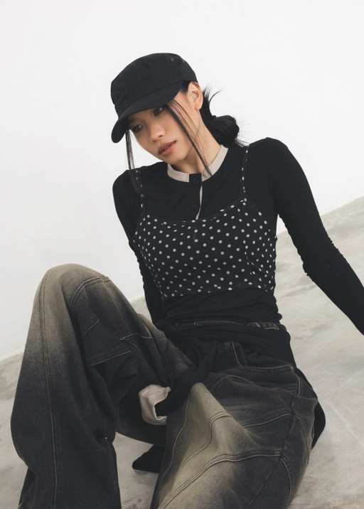 Image of CATHA - Polka Dot Layer Top