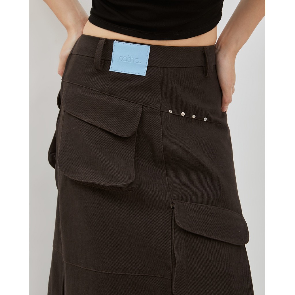 Mova Zip Cargo Long Skirt
