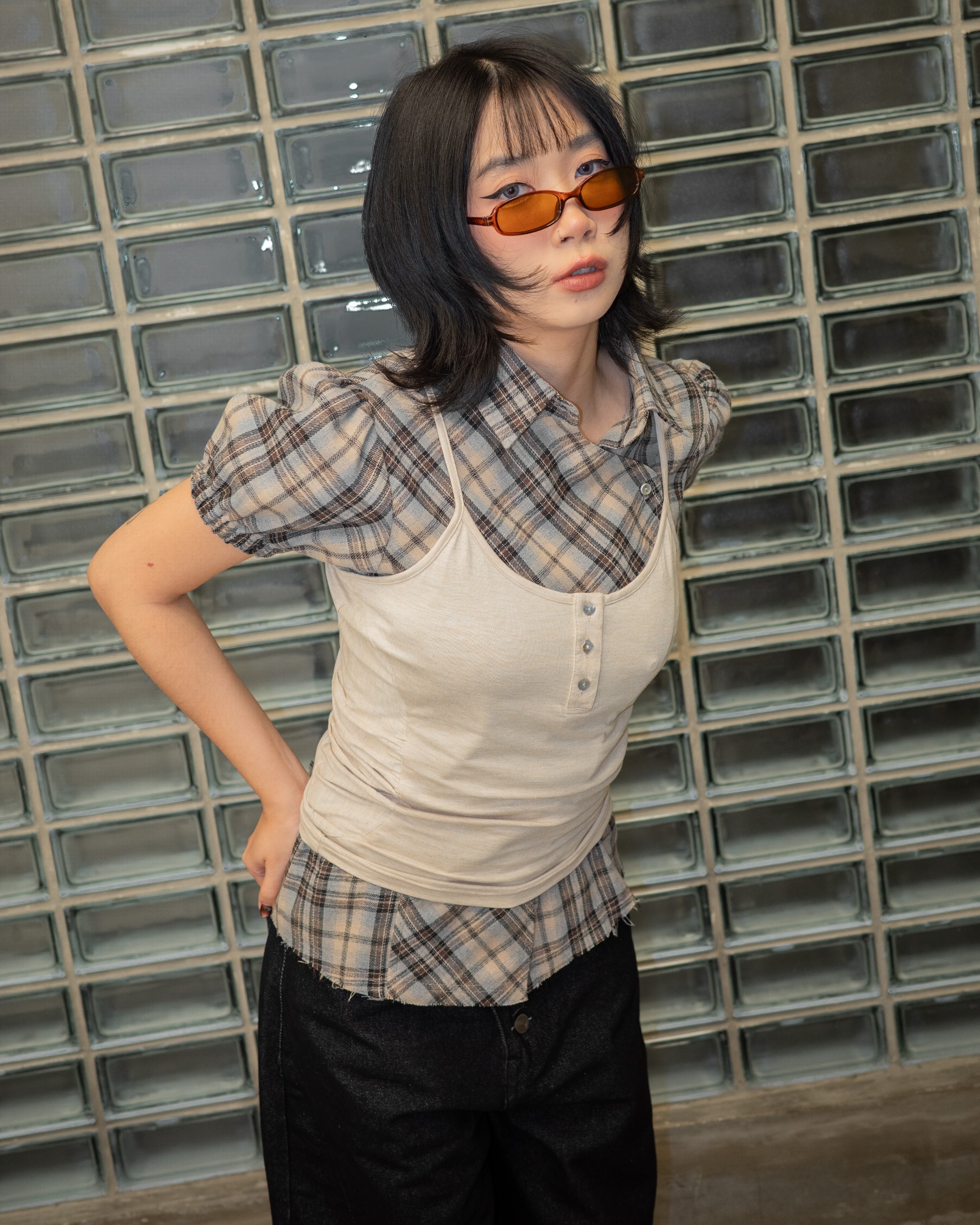 Side Ruched Knit Tanktop