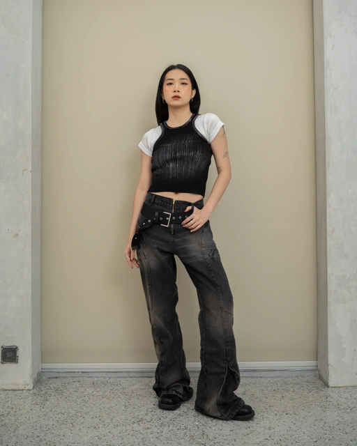 Image of CATHA - Midnight Line Up Jeans [DEFECT]