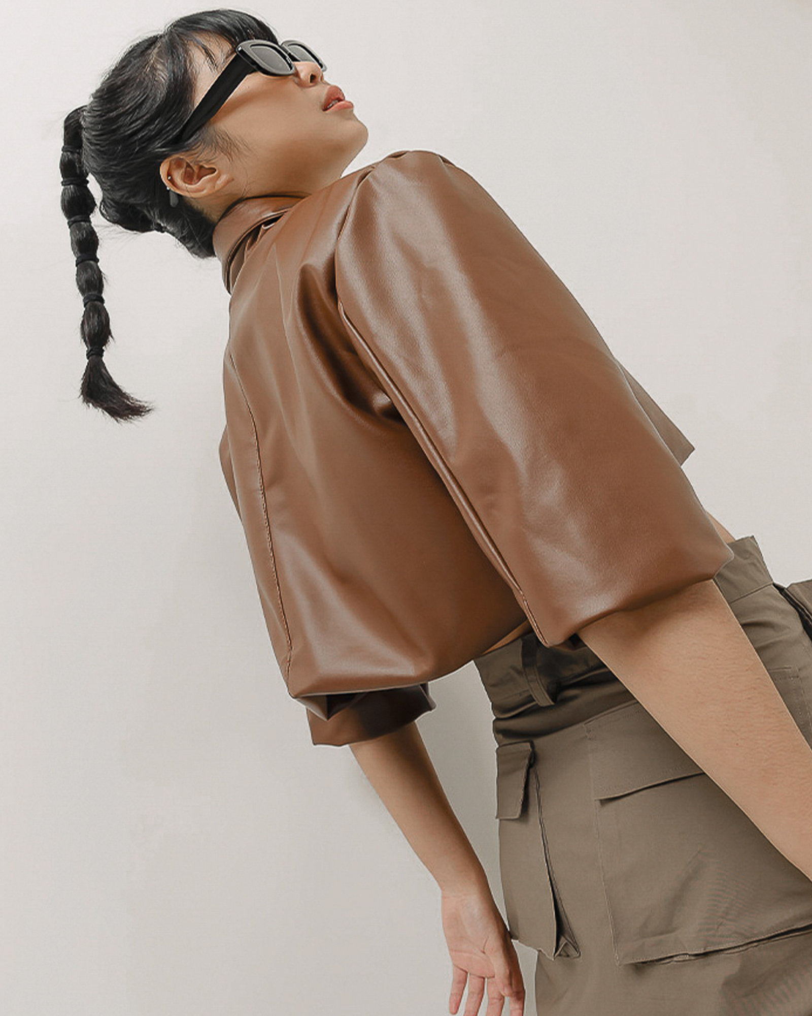 Lisa Leather Crop Blazer